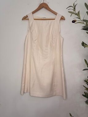 H&M Ivory Square Neck Sleeveless A-Line Mini Dress Women’s Size M